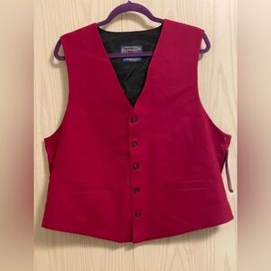 Pendleton VINTAGE NWT Crimson Red Buttoned Waistcoat Suit Vest XL 100% Wool